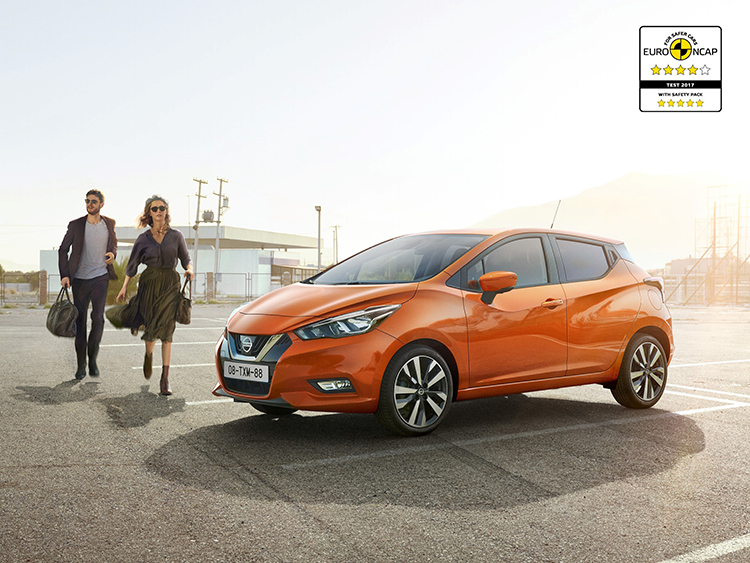 All-new Nissan Micra awarded four- and five-star Euro NCAP safety rating